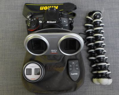Nikon D7000 mit LOREO 3D Lens in a Cap 9005 und Zubehör